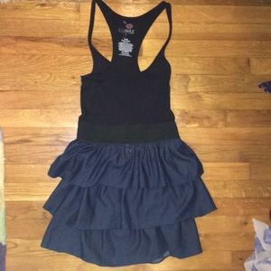 Navy and Black Layered Mini Dress